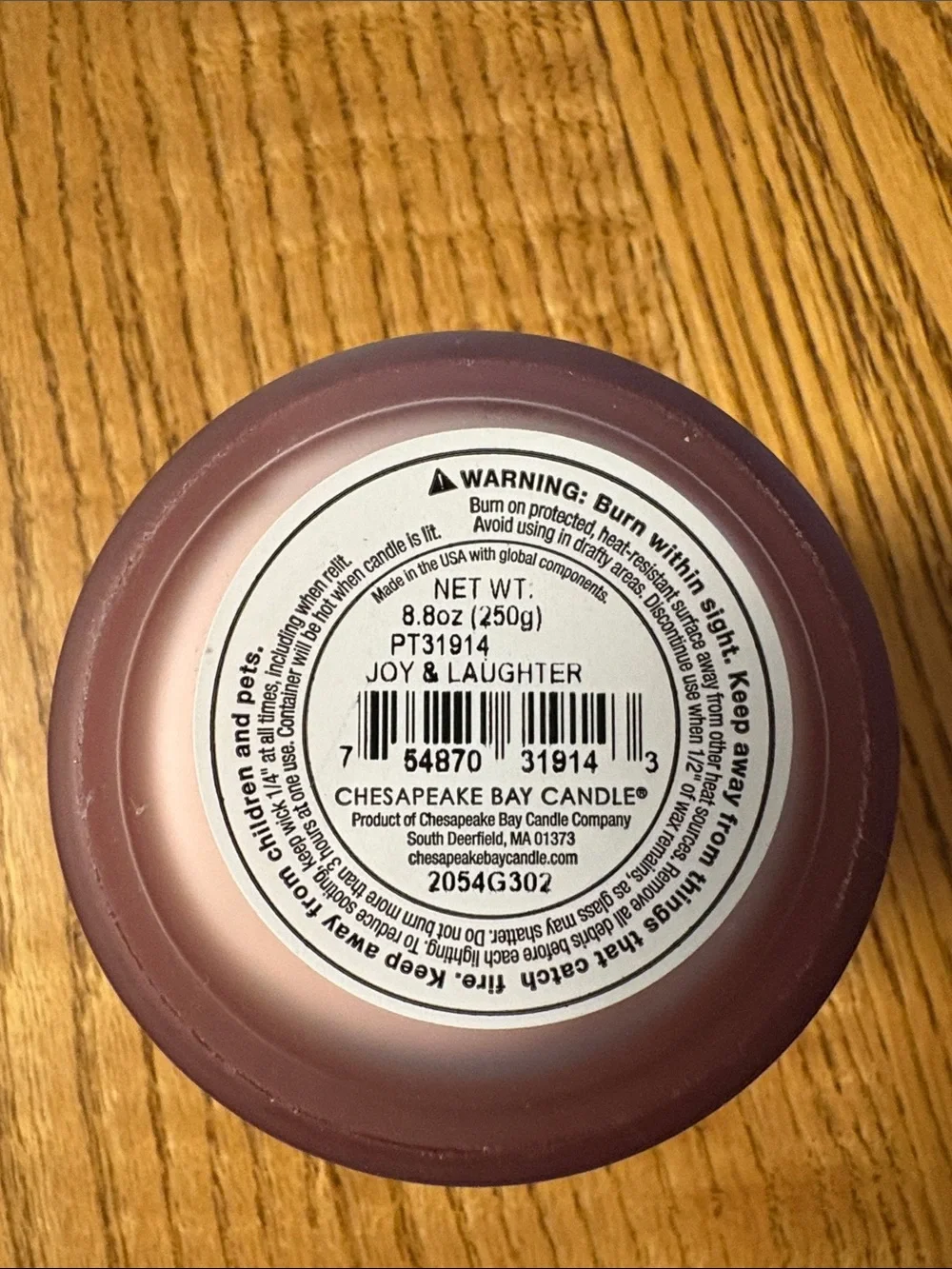 Chesapeake Bay Mind & Body Joy + Laughter Cranberry Dahlia Candle - Pink